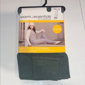 Warm Essentials Cudle Duds Waffle Thermal Legging - Hunter Green Large